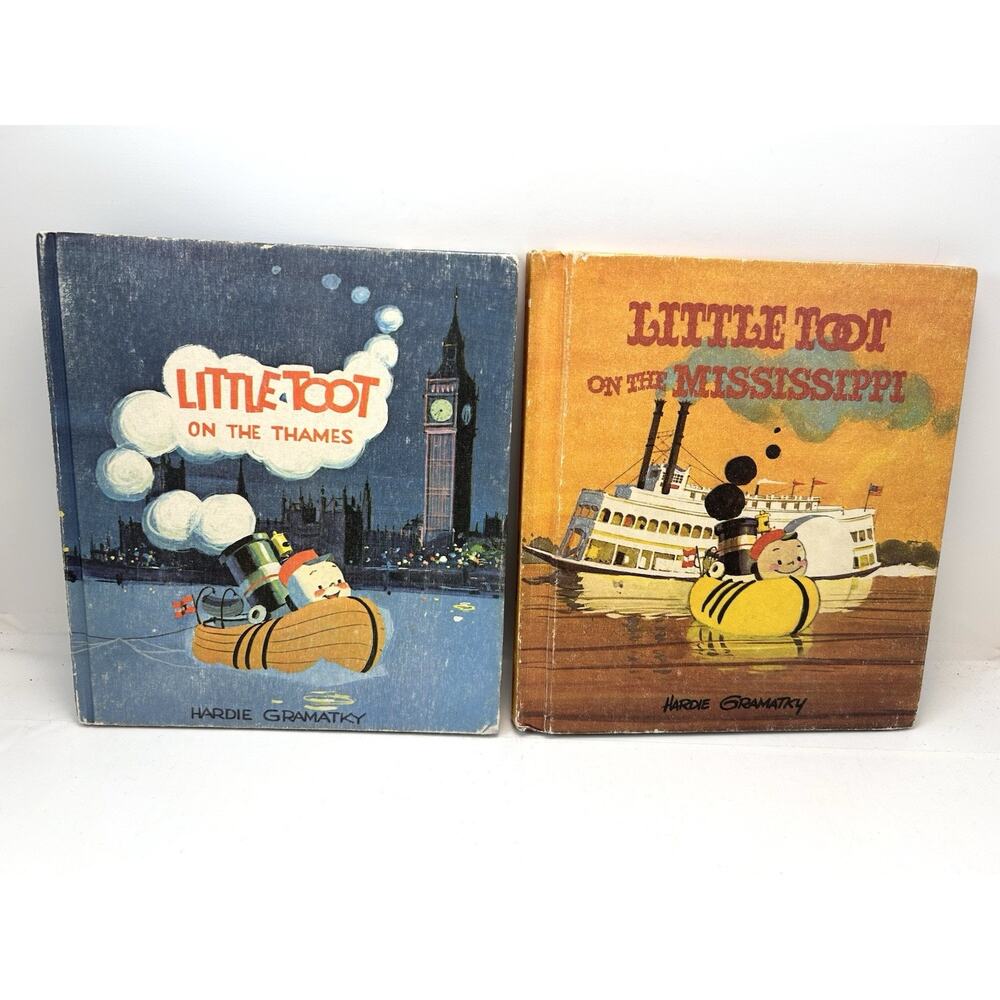 Lot of 2 Little Toot on Mississippi & On Thames by Hardie Gramatky Weekly Reader